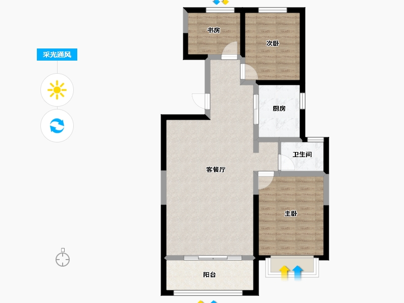 北京-北京市-京澜誉府-80.01-户型库-采光通风