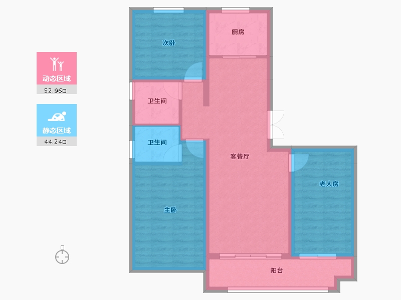 山东省-临沂市-房源·金域樾府-87.03-户型库-动静分区