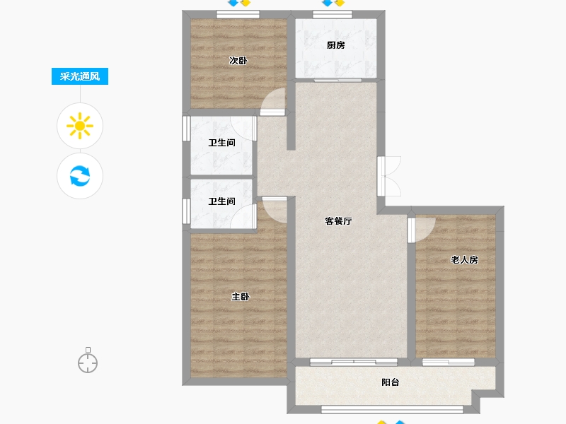 山东省-临沂市-房源·金域樾府-87.03-户型库-采光通风