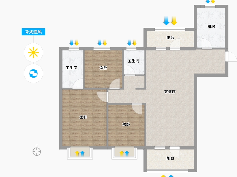 河北省-廊坊市-港中旅·海泉湾-112.00-户型库-采光通风