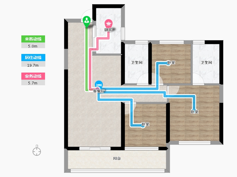 陕西省-咸阳市-领航尚宸-83.20-户型库-动静线