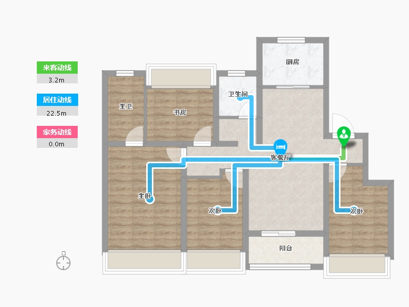 江苏省-苏州市-晨曦雅苑-83.25-户型库-动静线