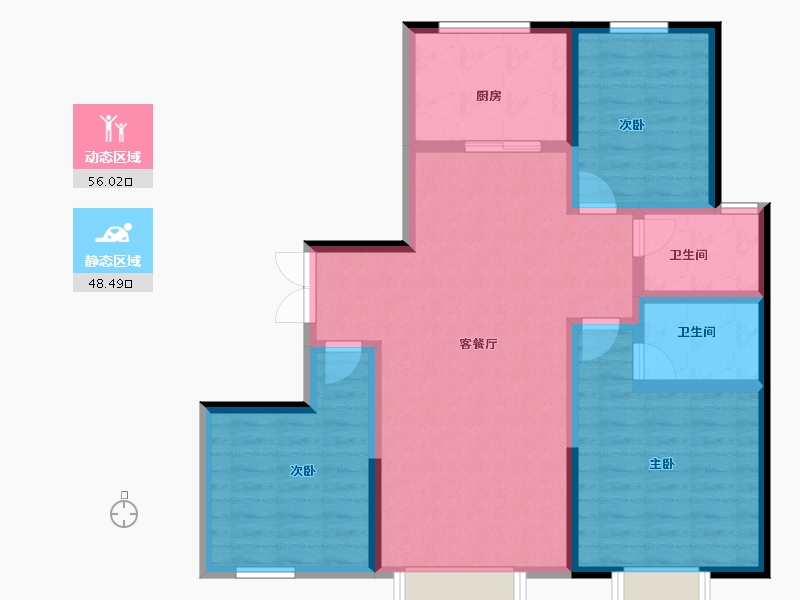 天津-天津市-贻成学府壹号-93.32-户型库-动静分区