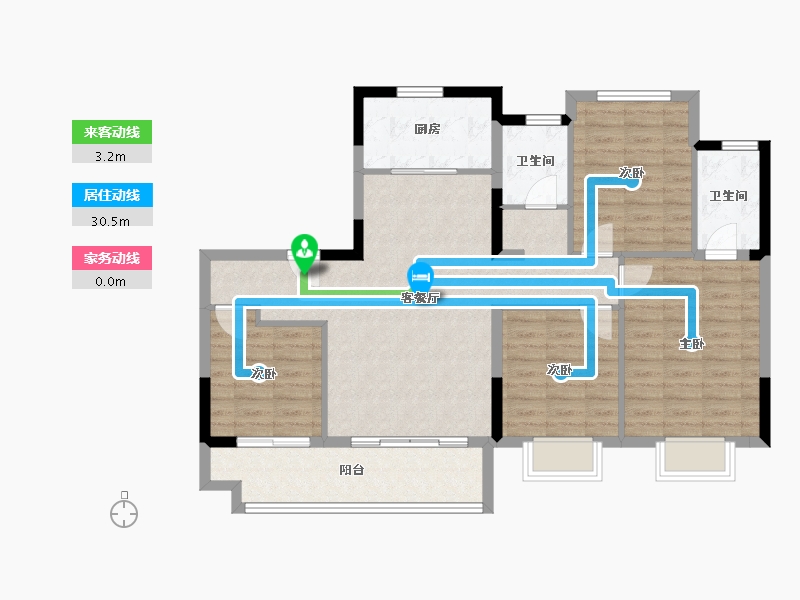 福建省-龙岩市-保利珑樾-101.87-户型库-动静线