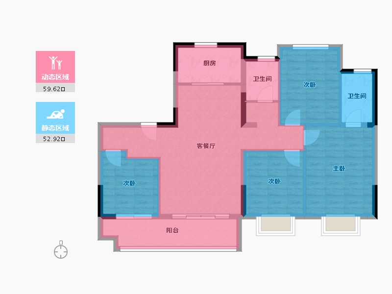 福建省-龙岩市-保利珑樾-101.87-户型库-动静分区