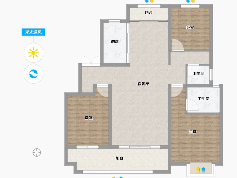 山东省-临沂市-房源·金域樾府-109.60-户型库-采光通风