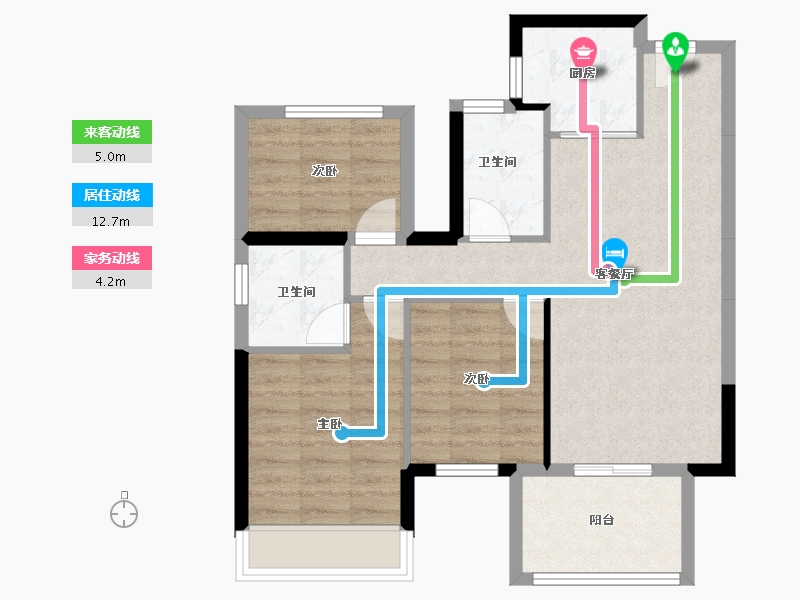 广西壮族自治区-南宁市-华润置地江南中心-71.50-户型库-动静线