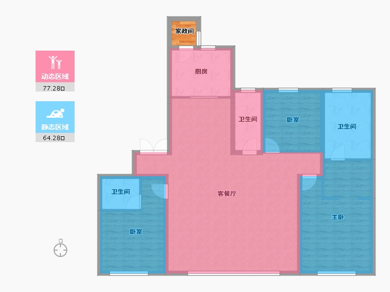 天津-天津市-阳光城和平101-130.49-户型库-动静分区