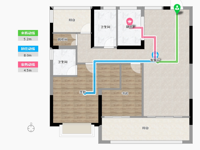 安徽省-合肥市-栢悦湾-99.84-户型库-动静线