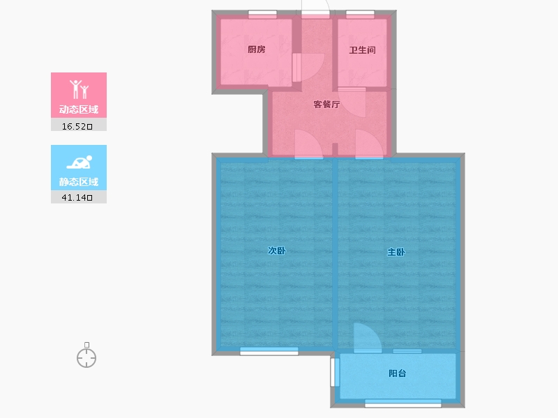 北京-北京市-卫生部宿舍小区-2号楼-54.00-户型库-动静分区