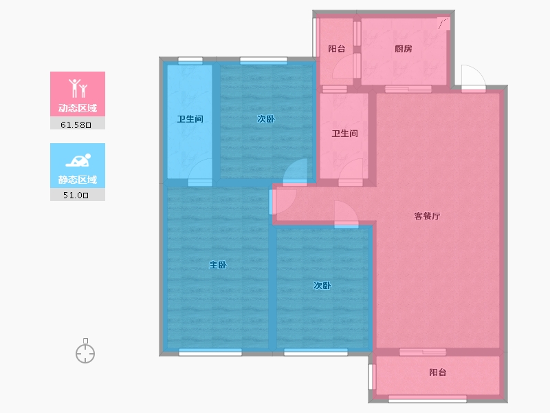 陕西省-宝鸡市-容海容悦府-99.00-户型库-动静分区