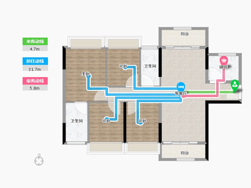 广西壮族自治区-河池市-大化恒刚天誉华府-114.10-户型库-动静线