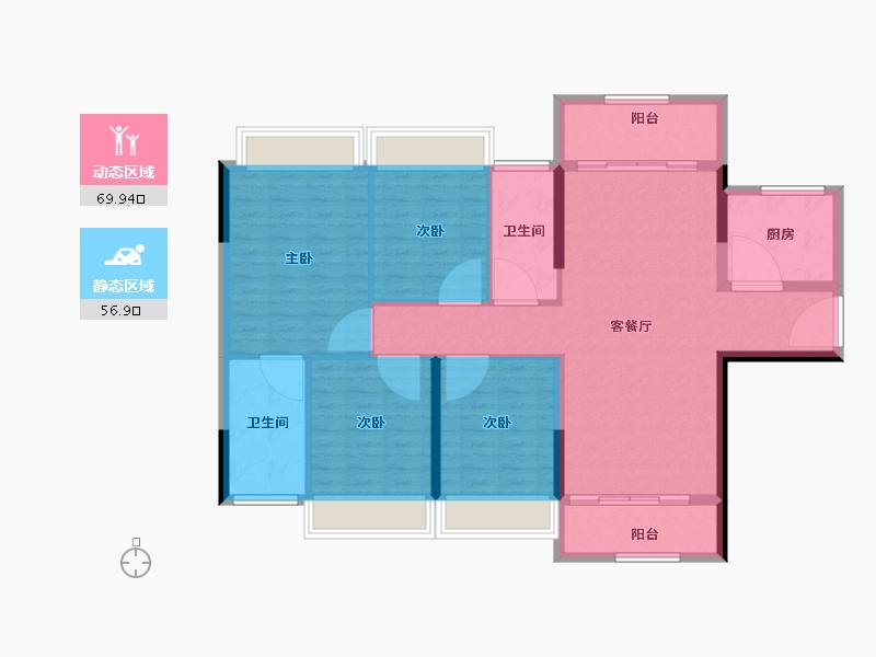 广西壮族自治区-河池市-大化恒刚天誉华府-114.10-户型库-动静分区