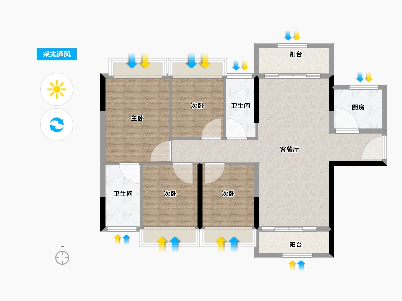 广西壮族自治区-河池市-大化恒刚天誉华府-114.10-户型库-采光通风