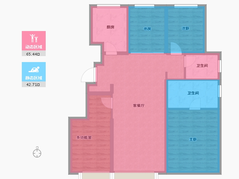 北京-北京市-中建学府印悦-96.72-户型库-动静分区