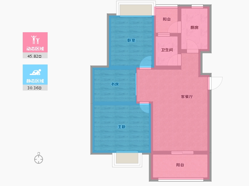 四川省-成都市-水岸明珠-66.85-户型库-动静分区