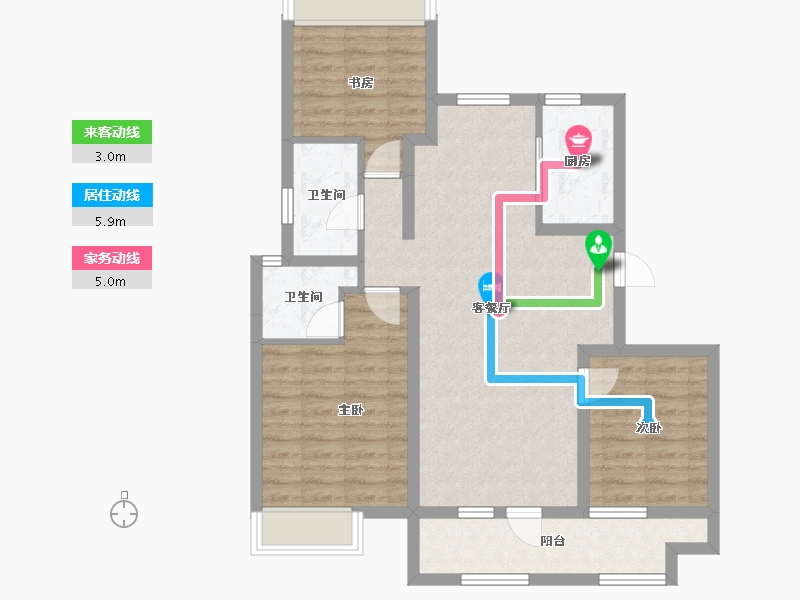 辽宁省-沈阳市-中梁金科玖禧-83.50-户型库-动静线