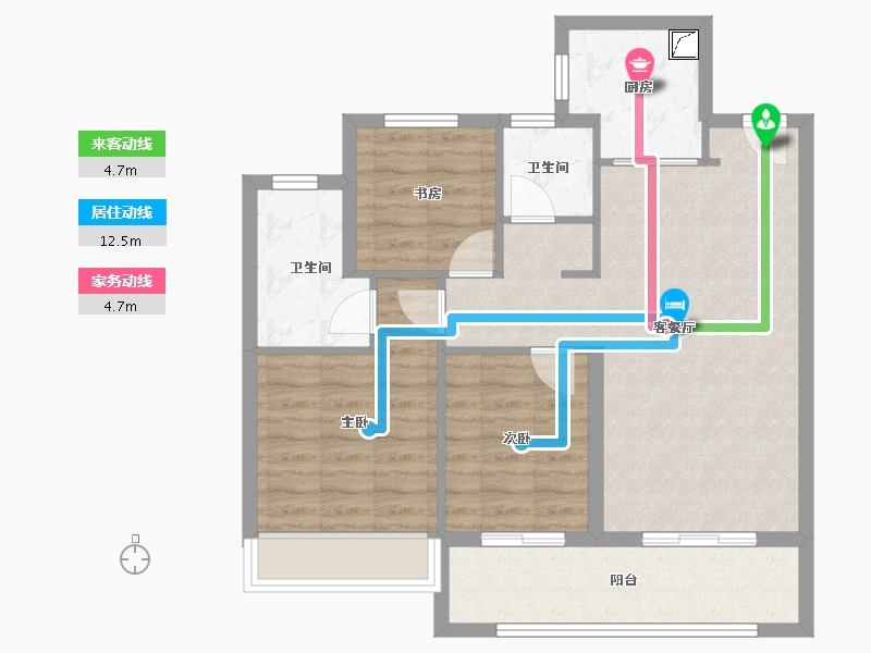 江苏省-南通市-翰林首府桃源里-79.99-户型库-动静线