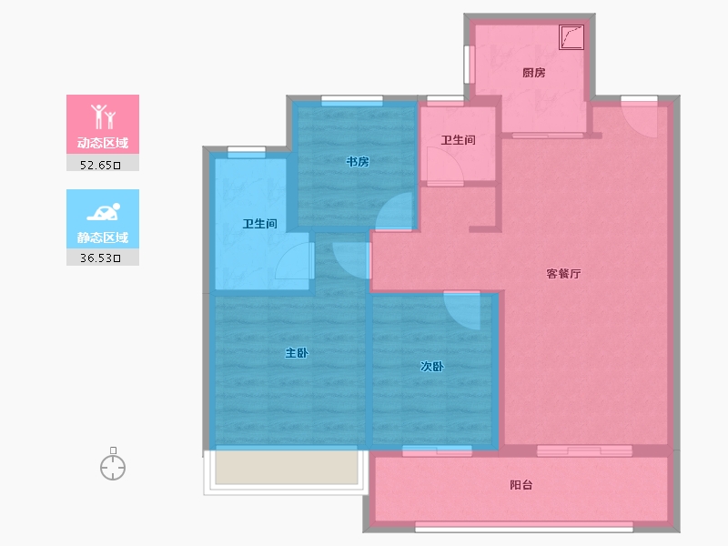 江苏省-南通市-翰林首府桃源里-79.99-户型库-动静分区