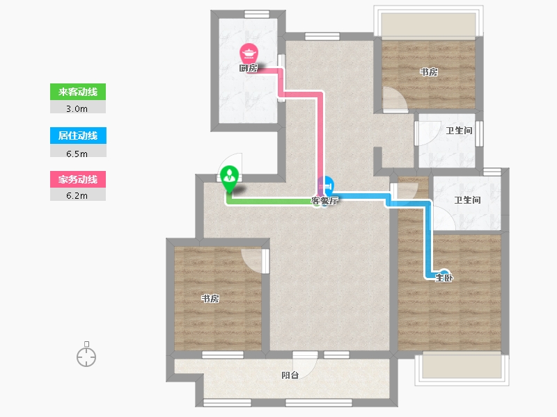 辽宁省-沈阳市-中梁金科玖禧-89.60-户型库-动静线