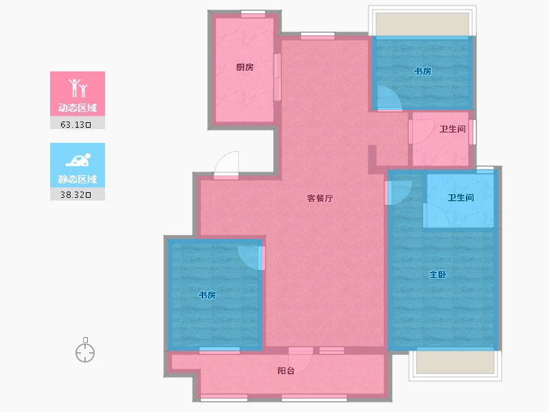 辽宁省-沈阳市-中梁金科玖禧-89.60-户型库-动静分区