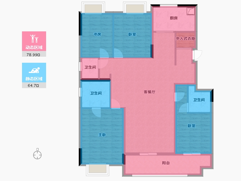 湖南省-长沙市-弘阳昕悦府-141.27-户型库-动静分区