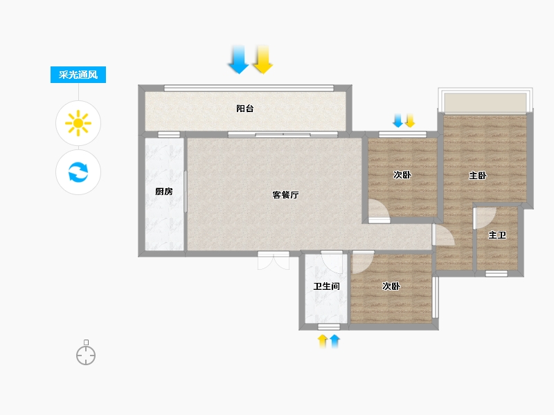 四川省-成都市-奥园ONE墅-97.59-户型库-采光通风