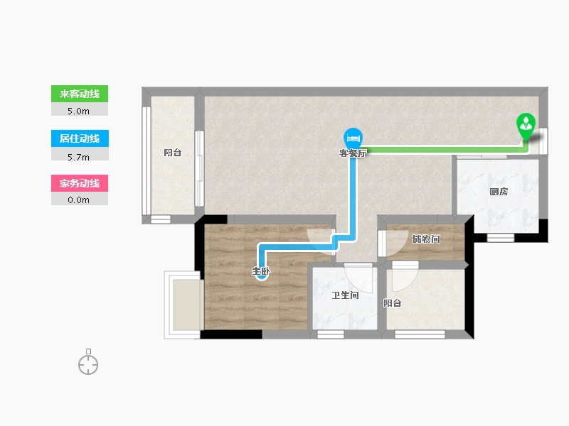 广东省-珠海市-海伦堡玖悦珑湾-55.29-户型库-动静线