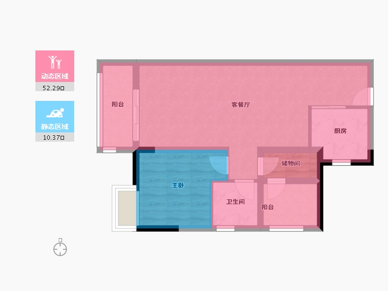 广东省-珠海市-海伦堡玖悦珑湾-55.29-户型库-动静分区