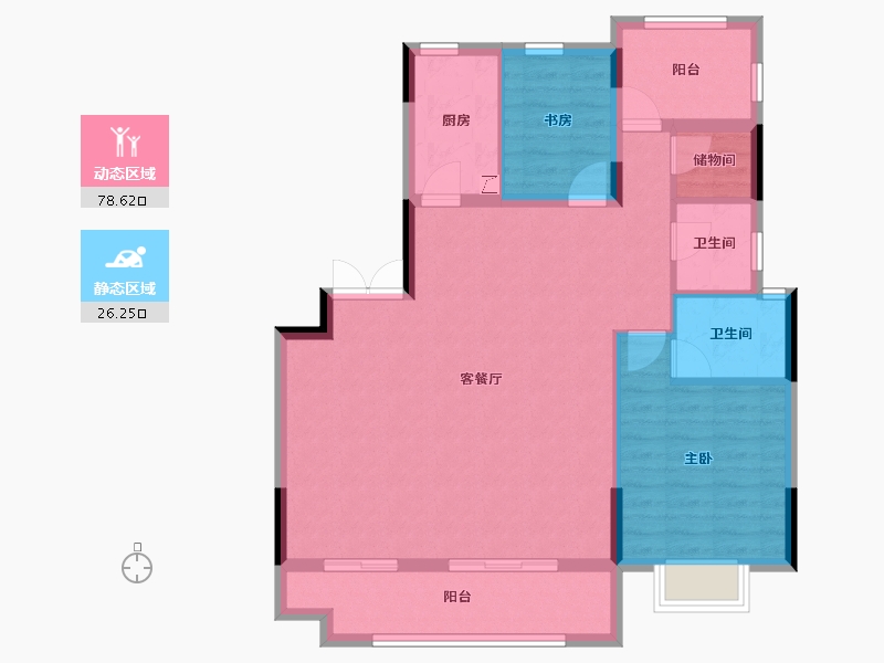 安徽省-巢湖市-文一锦门高第-95.04-户型库-动静分区