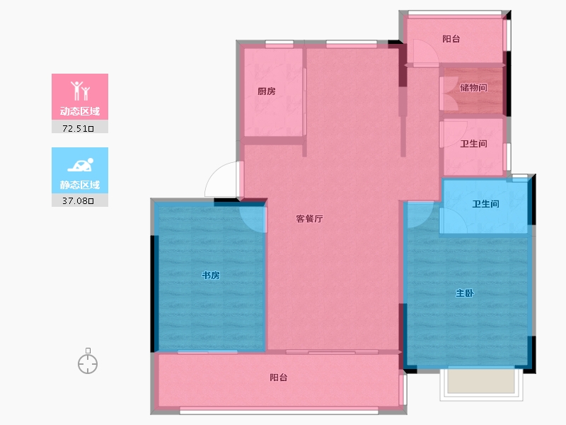 安徽省-合肥市-栢悦湾-99.64-户型库-动静分区