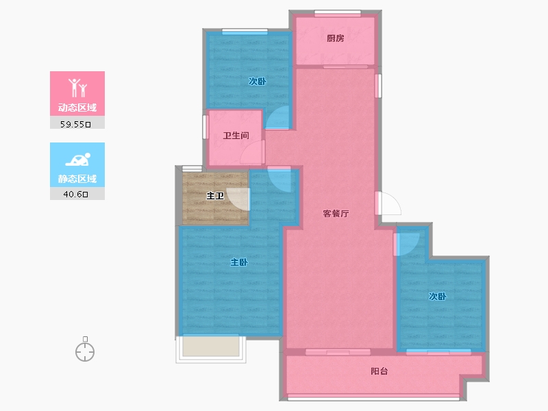 浙江省-舟山市-岱美银河湾-94.40-户型库-动静分区