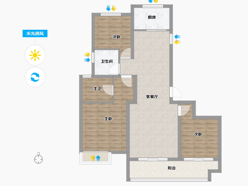 浙江省-舟山市-岱美银河湾-94.40-户型库-采光通风