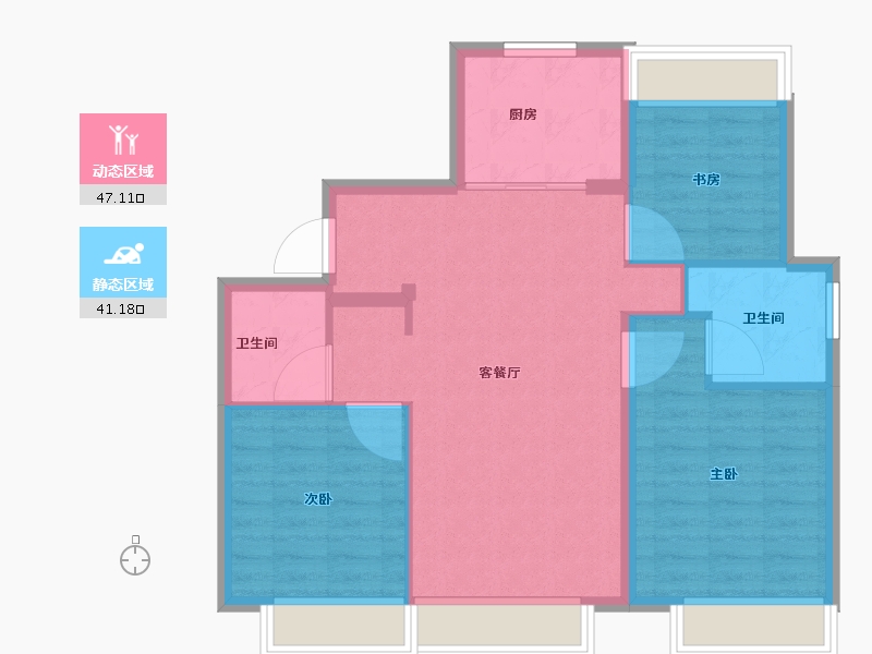 北京-北京市-中建学府印悦-80.01-户型库-动静分区