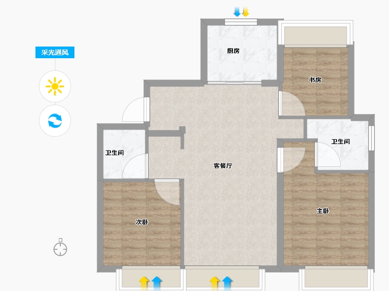 北京-北京市-中建学府印悦-80.01-户型库-采光通风