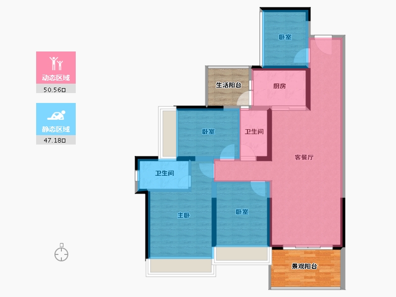 广东省-湛江市-君临世纪-99.64-户型库-动静分区