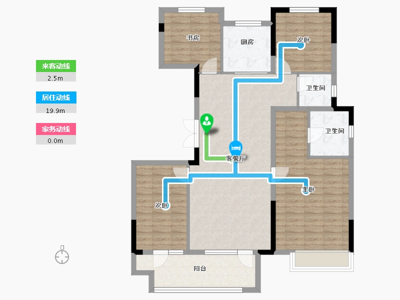 山东省-淄博市-淄博周村吾悦广场​-108.05-户型库-动静线