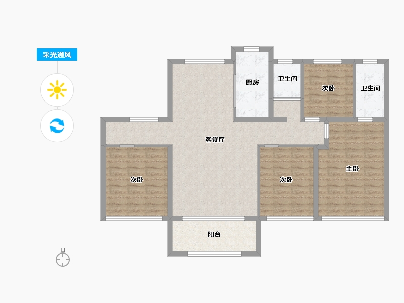 河南省-周口市-碧桂园颐和云著-112.01-户型库-采光通风