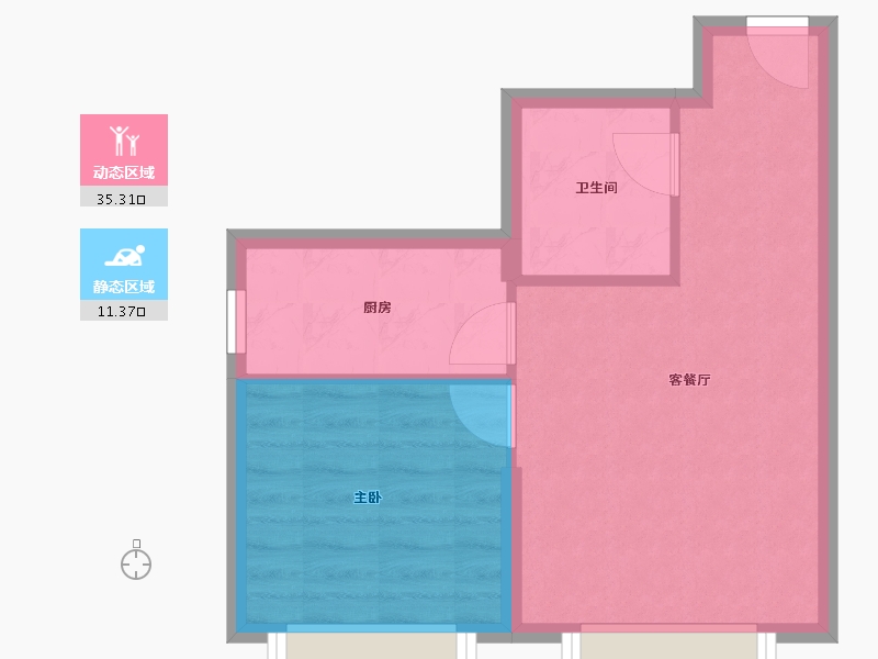 黑龙江省-哈尔滨市-新松·未来ONE-41.80-户型库-动静分区