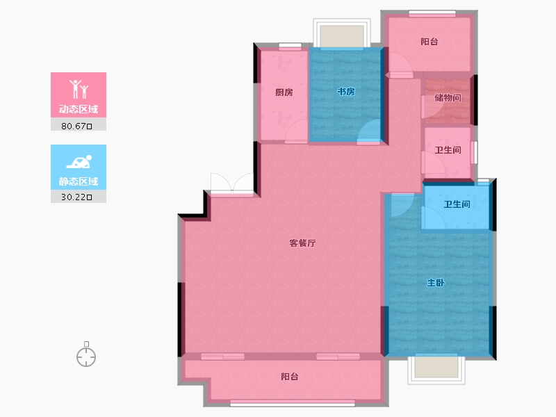 安徽省-巢湖市-文一锦门高第-99.94-户型库-动静分区