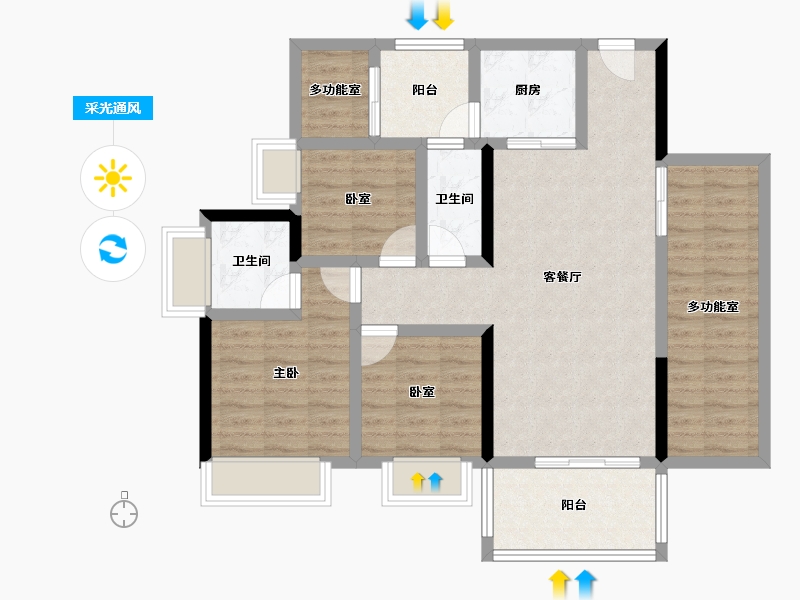 广东省-湛江市-金怡城市花园-92.69-户型库-采光通风