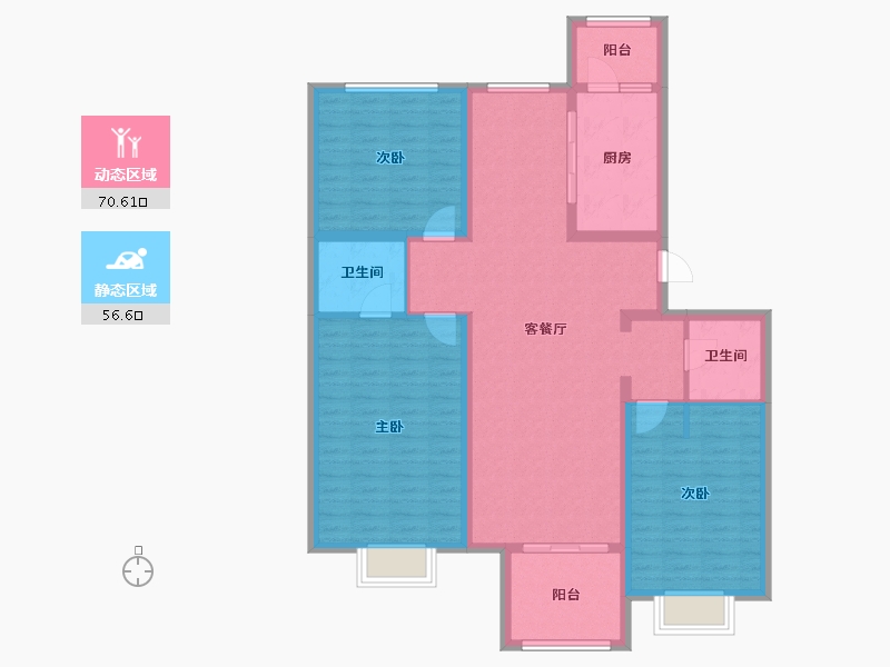 北京-北京市-航城壹号-114.41-户型库-动静分区