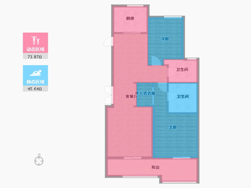 浙江省-金华市-现代城市花园-109.00-户型库-动静分区