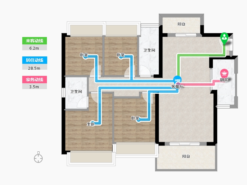 广东省-湛江市-华邦玥珑湾-94.52-户型库-动静线