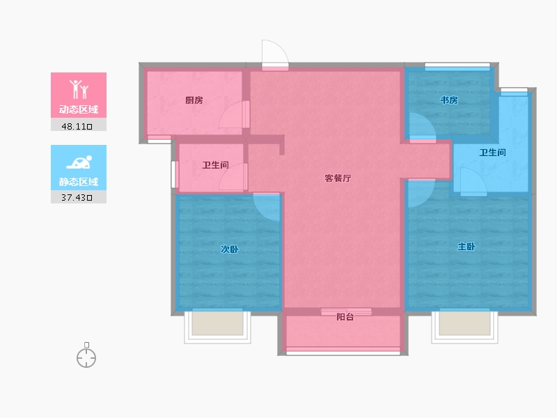 天津-天津市-台景誉峰-76.00-户型库-动静分区