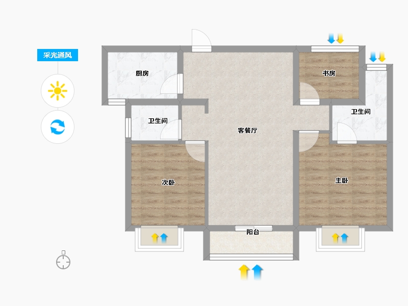 天津-天津市-台景誉峰-76.00-户型库-采光通风