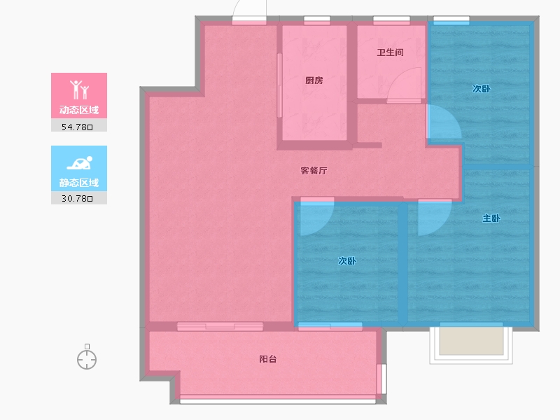 安徽省-合肥市-奥园龙川玖著-76.80-户型库-动静分区