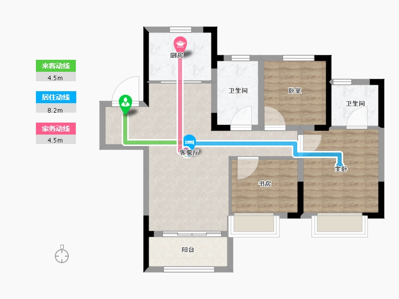 安徽省-合肥市-斌锋当代府MOMΛ-79.21-户型库-动静线