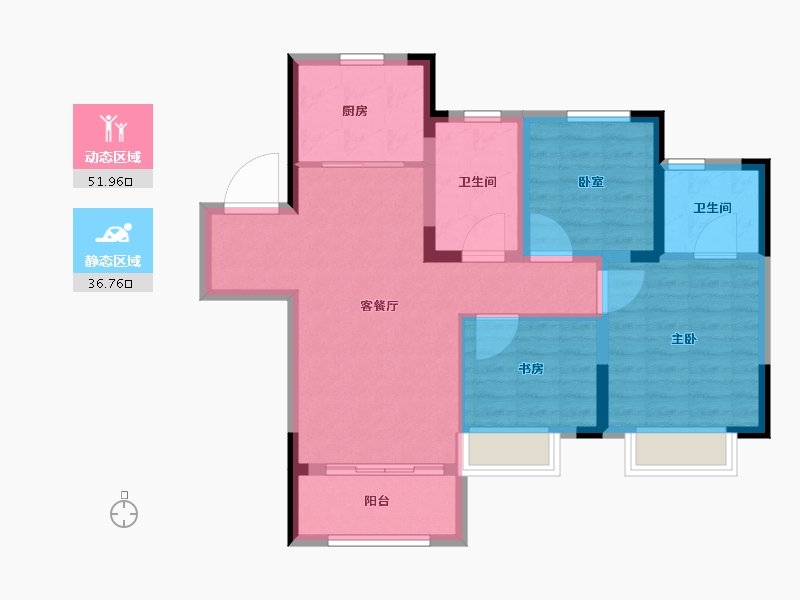 安徽省-合肥市-斌锋当代府MOMΛ-79.21-户型库-动静分区