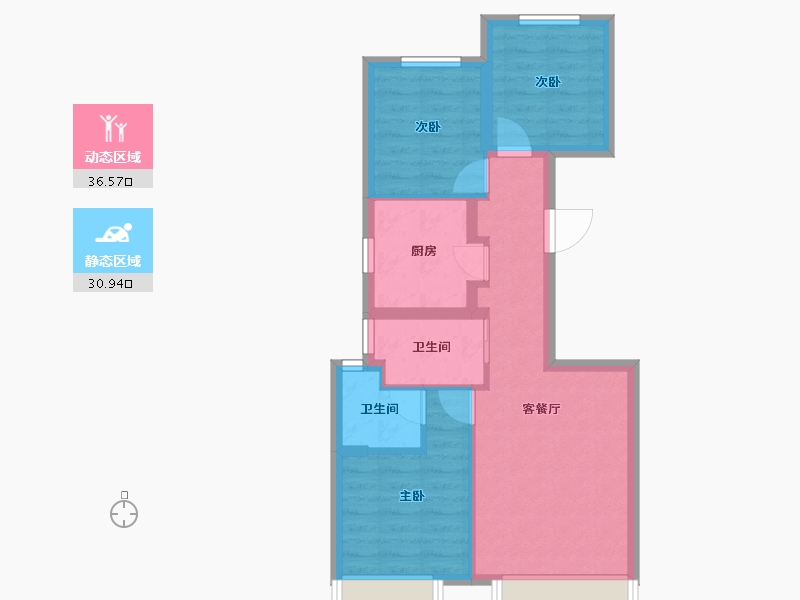 北京-北京市-中铁兴创逸境-59.55-户型库-动静分区